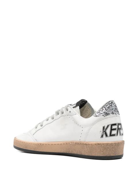 Golden Goose glitter star leather sneakers - White