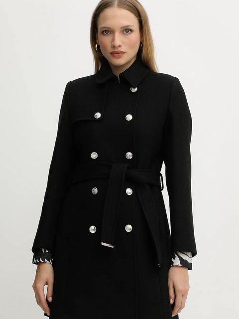 Morgan płaszcz z dodatkiem wełny kolor czarny GEVA - zdjęcie produktu nr 1