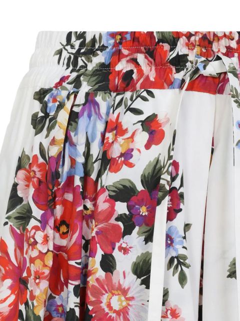Dolce & Gabbana floral print midi skirt - White