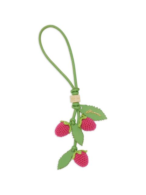 GANNI strawberry crocheted keyring - Green - zdjęcie produktu nr 1