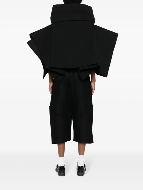 Comme Des Garçons draped wool cape - Black