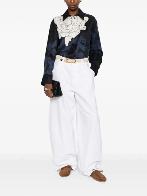 Victoria Beckham floral-print pocket shirt - Blue - zdjęcie produktu nr 2