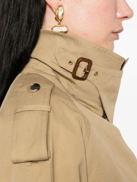 Saint Laurent button belted coat - Neutrals