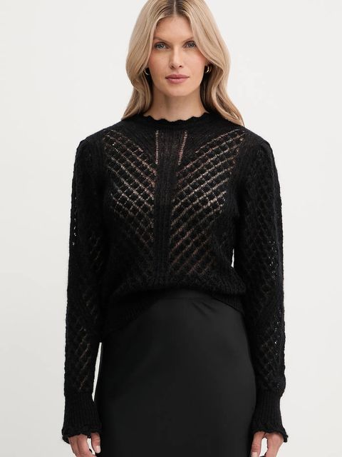 Twinset sweter wełniany damski kolor czarny 252TP3520 - zdjęcie produktu nr 1