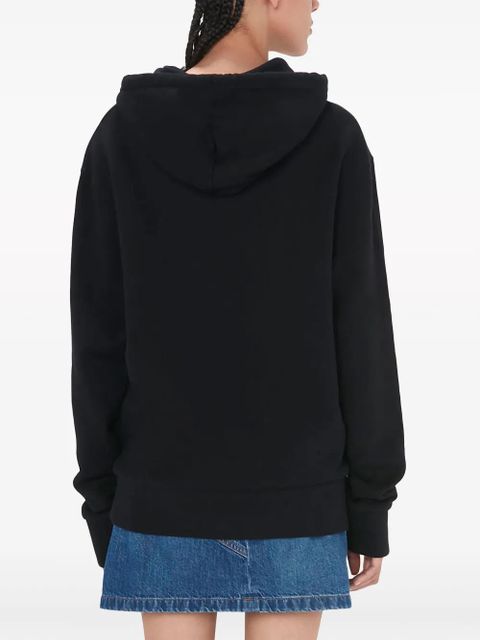 JW Anderson logo-embroidered cotton hoodie - Black