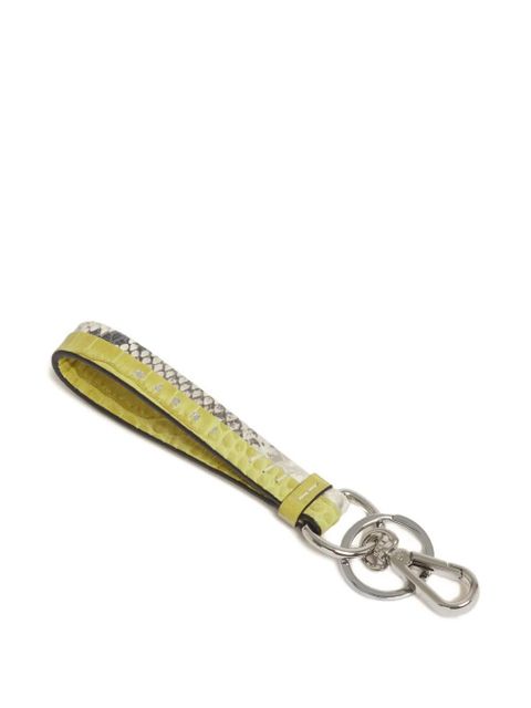 Marni crocodile-effect print leather keyring - Green