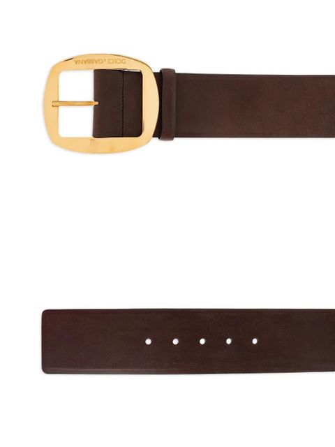 Dolce & Gabbana logo-lettering logo leather belt - Brown