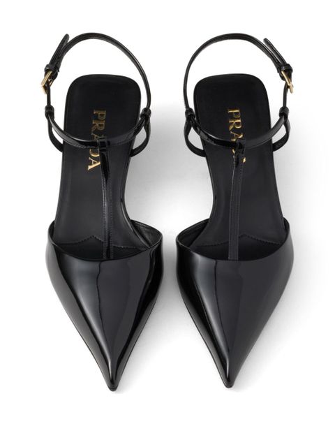 Prada 35mm leather slingback pumps - Black