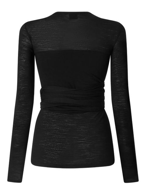PINKO wrap-effect T-shirt - Black - zdjęcie produktu nr 2