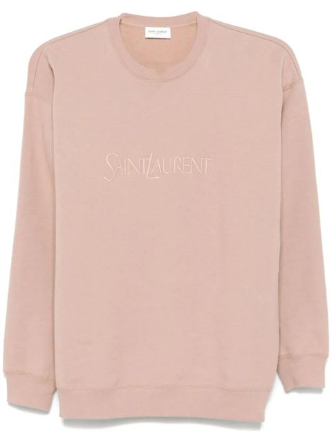 Saint Laurent logo-embroidered sweatshirt - Pink - zdjęcie produktu nr 1