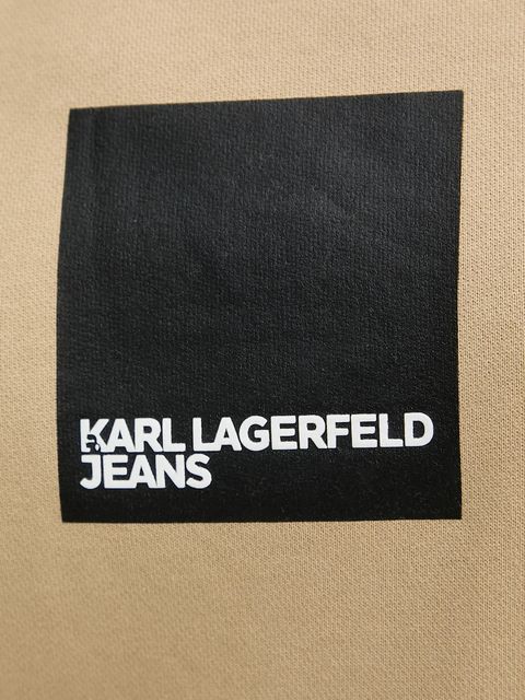 Karl Lagerfeld Jeans bluza bawełniana damska kolor beżowy z nadrukiem A1W20006