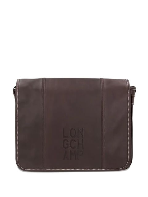 Longchamp embossed-logo leather cross body bag - Brown - zdjęcie produktu nr 1
