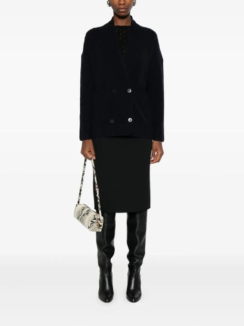 Max Mara double-breasted ribbed cardigan - 008 BLACK - zdjęcie produktu nr 2