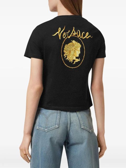 Versace Cameo logo-embroidered T-shirt - Black