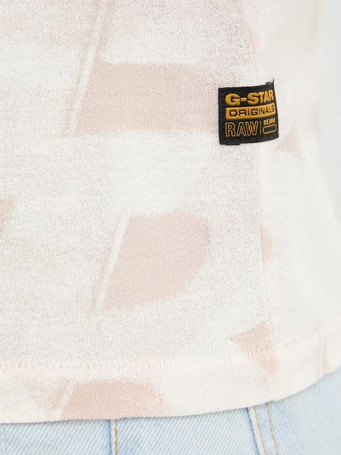 G-Star Raw t-shirt bawełniany damski kolor beżowy D26066-C565