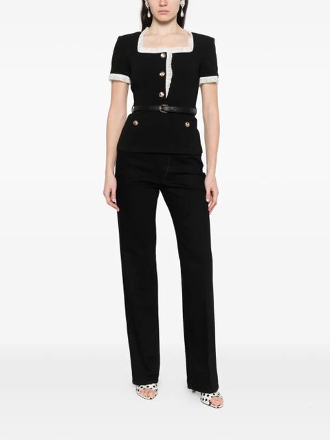 Self-Portrait button-up belted blouse - Black - zdjęcie produktu nr 2