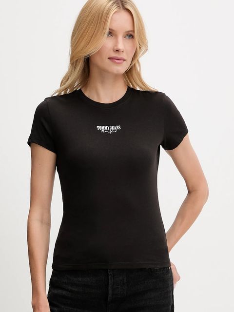 Tommy Jeans t-shirt bawełniany 2-pack damski kolor czarny DW0DW21746 - zdjęcie produktu nr 1