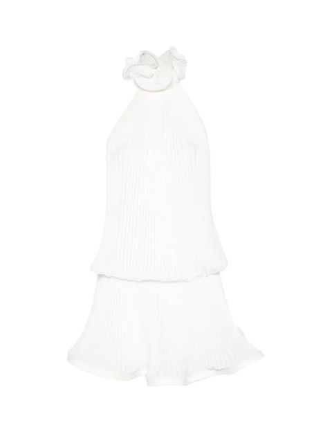 Rowen Rose ruffled-neck mini dress - White - zdjęcie produktu nr 1