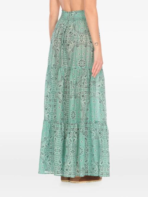 MC2 Saint Barth Cheyenne elastic-waist bandana-print maxi skirt - Blue
