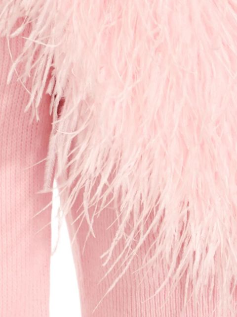Blumarine feather-trimmed cardigan - Pink
