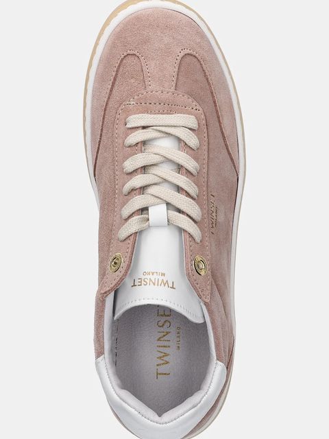 Twinset sneakersy zamszowe damskie kolor różowy 252TCP026