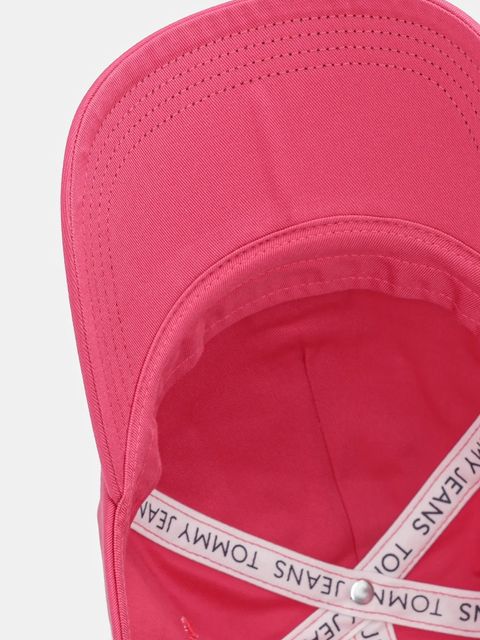 Tommy Jeans czapka z daszkiem bawełniana kolor różowy z aplikacją AW0AW16991