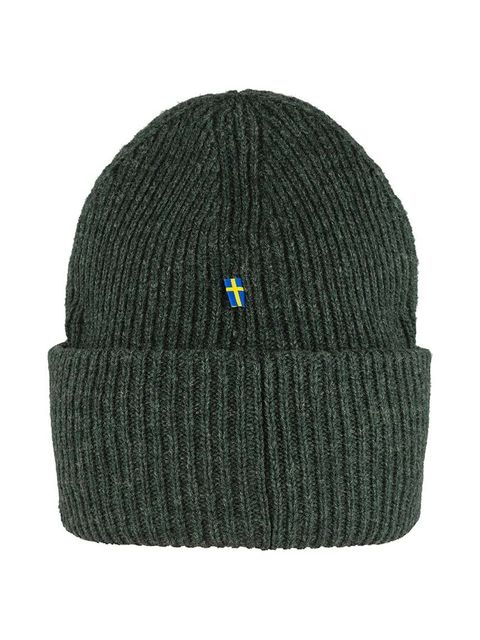 Fjallraven czapka wełniana 1967 Logo kolor zielony z grubej dzianiny wełniana