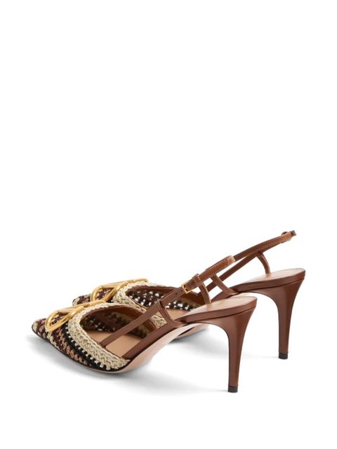 Valentino Garavani 80mm VLogo Signature slingback pumps - Neutrals