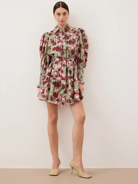 Bizuu sukienka SOREZIA kolor zielony mini rozkloszowana SOREZIA ZIELONY