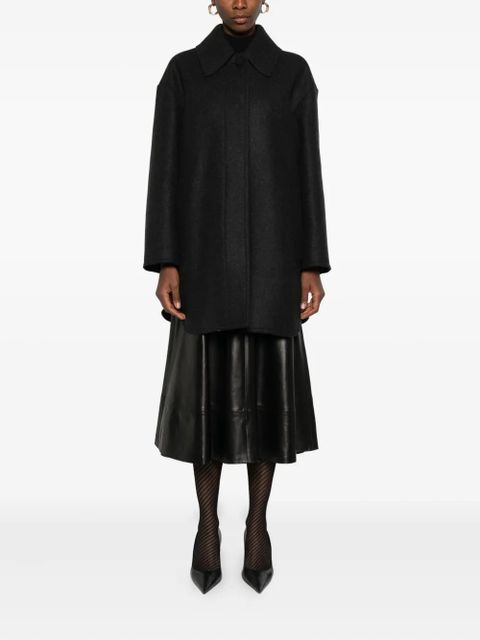 FENDI felted-finish coat - Black