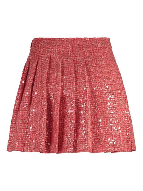 Self-Portrait sequin-embellished mini skirt - Red - zdjęcie produktu nr 2