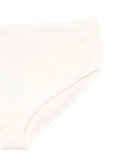 TOM FORD logo-embroidered brief - White