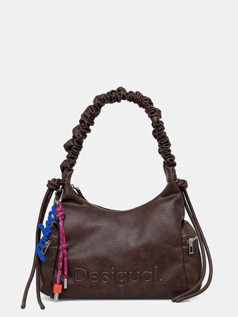 Desigual torebka HALF LOGO MONTVIL kolor brązowy 25WAXPAY - zdjęcie produktu nr 1