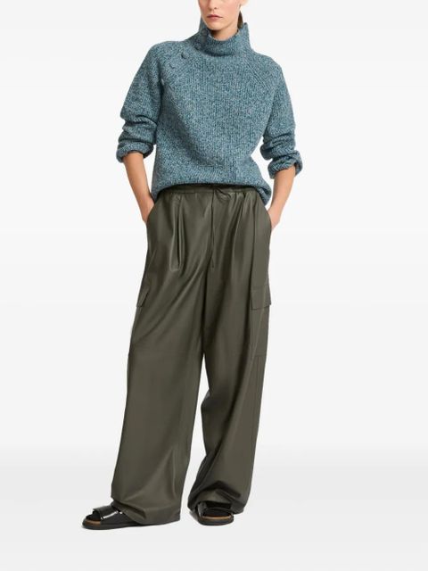 Yves Salomon funnel-neck button-detail sweater - Blue