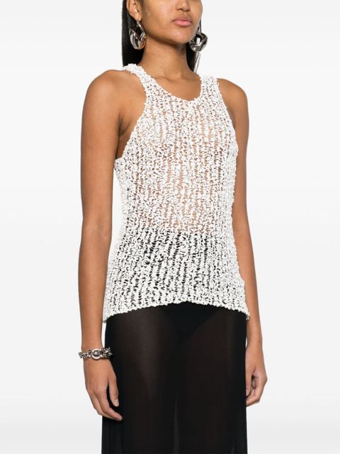 Maison Margiela sheer open tank top - White