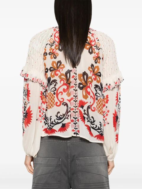 FARM Rio Cashew Mandala blouse - Neutrals