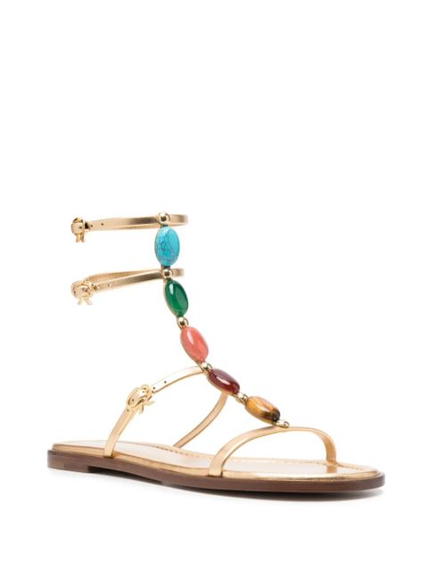 Gianvito Rossi Shanti 05 flat gladiator sandals - Gold