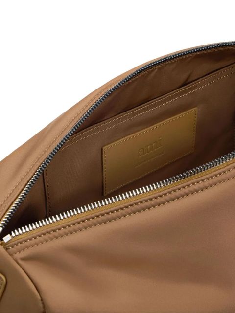 AMI Paris heart-patch shoulder bag - Brown