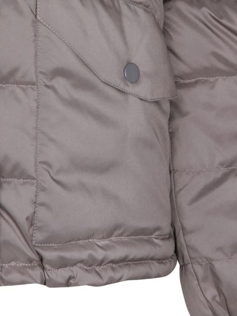 Miu Miu technical-pongé puffer jacket - Grey