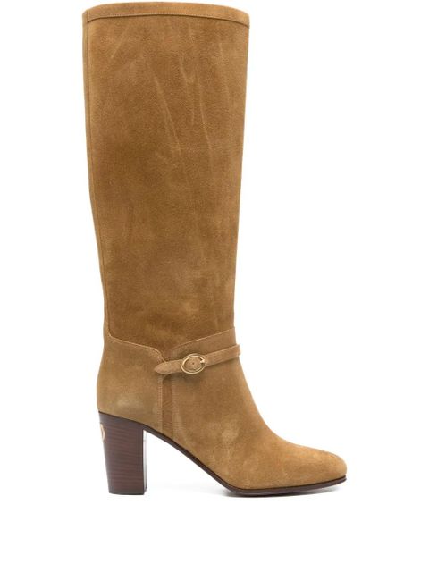 Valentino Garavani buckle-strap suede boots - Brown - zdjęcie produktu nr 1
