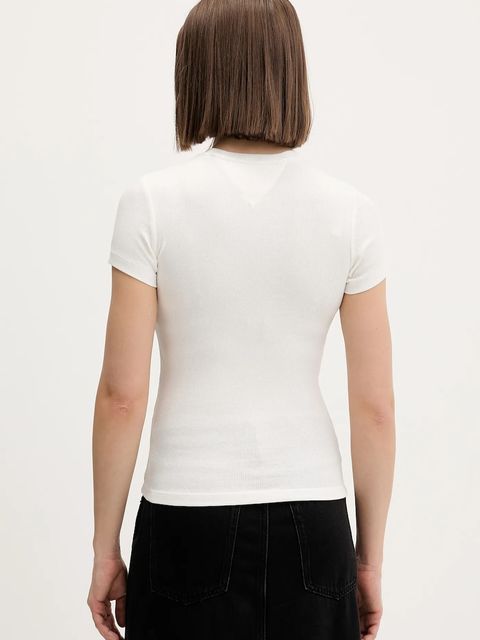 Tommy Jeans t-shirt damski kolor beżowy DW0DW21838