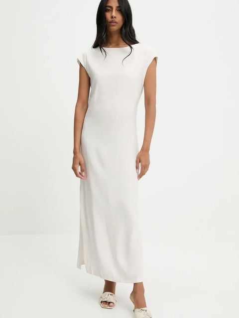 Answear.LAB sukienka kolor beżowy maxi dopasowana - zdjęcie produktu nr 1