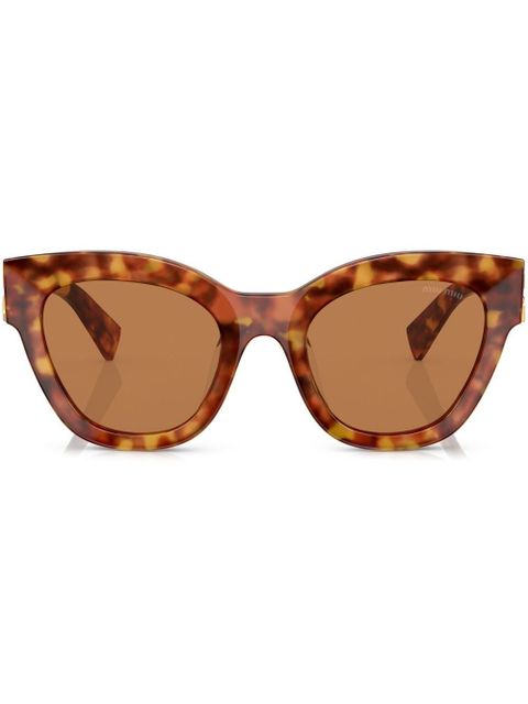 Miu Miu Eyewear tortoiseshell-effect cat-eye sunglasses - Green - zdjęcie produktu nr 1