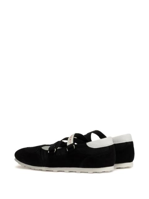 Marni elastic strap ballerina sneakers - Black