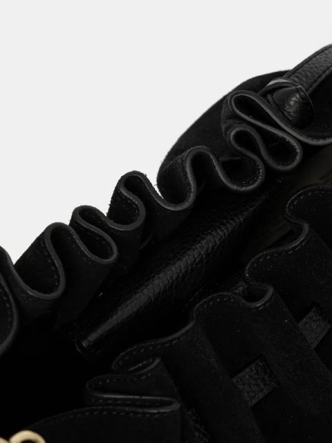 Yuzefi torebka zamszowa SCALLOP CLUTCH kolor czarny YUZCO-HB-SCC-S011