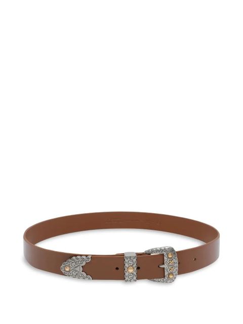 PINKO metallic-buckle leather belt - Brown - zdjęcie produktu nr 1