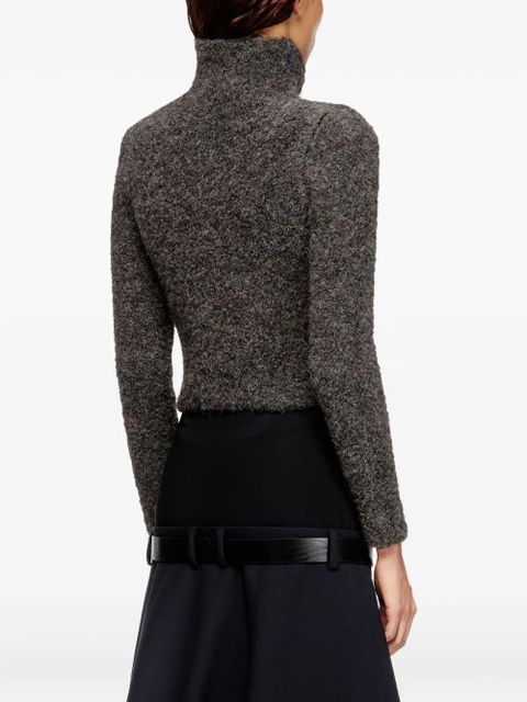 Diesel high-neck zip cardigan - Grey