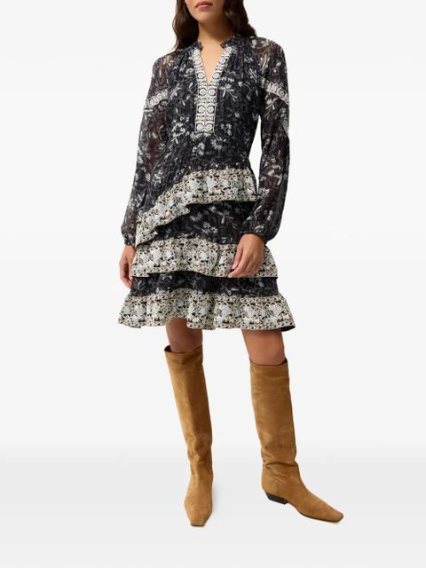 Marie Oliver Yazmine floral-print ruffled dress - Blue - zdjęcie produktu nr 2