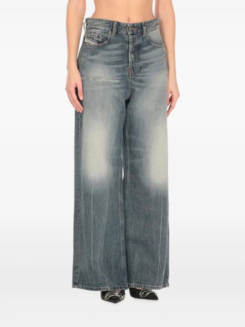 Diesel washed effect wide leg jeans - Blue