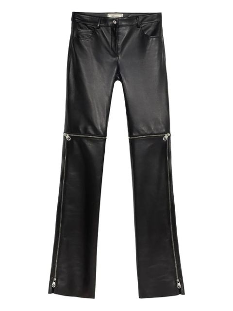 Blumarine leather zip-detail trousers - Black - zdjęcie produktu nr 1